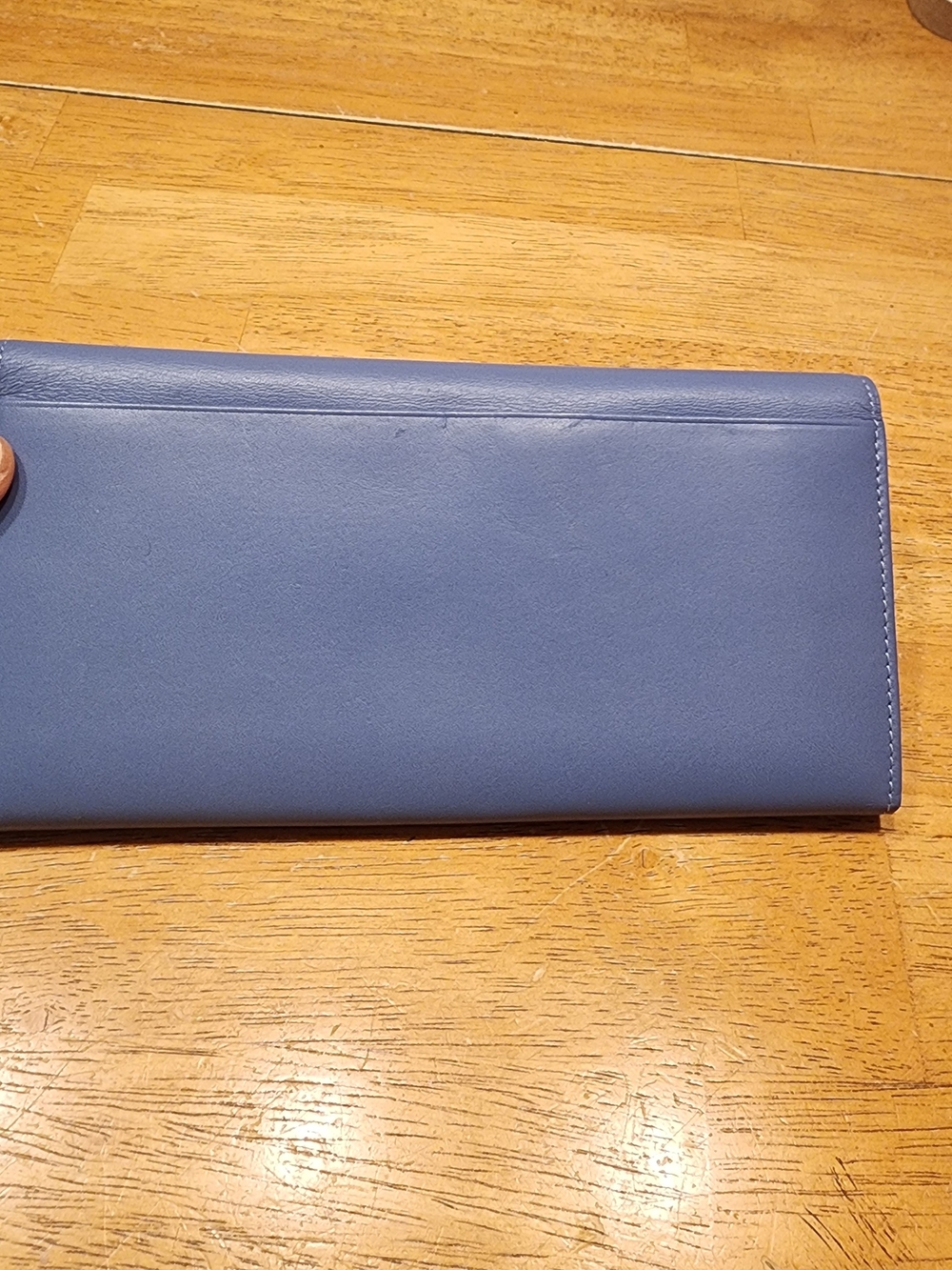 vintage blue Yves Saint Laurent wallet prominent gold-tone YSL logo COA INCLUDED - Picture 2 of 16